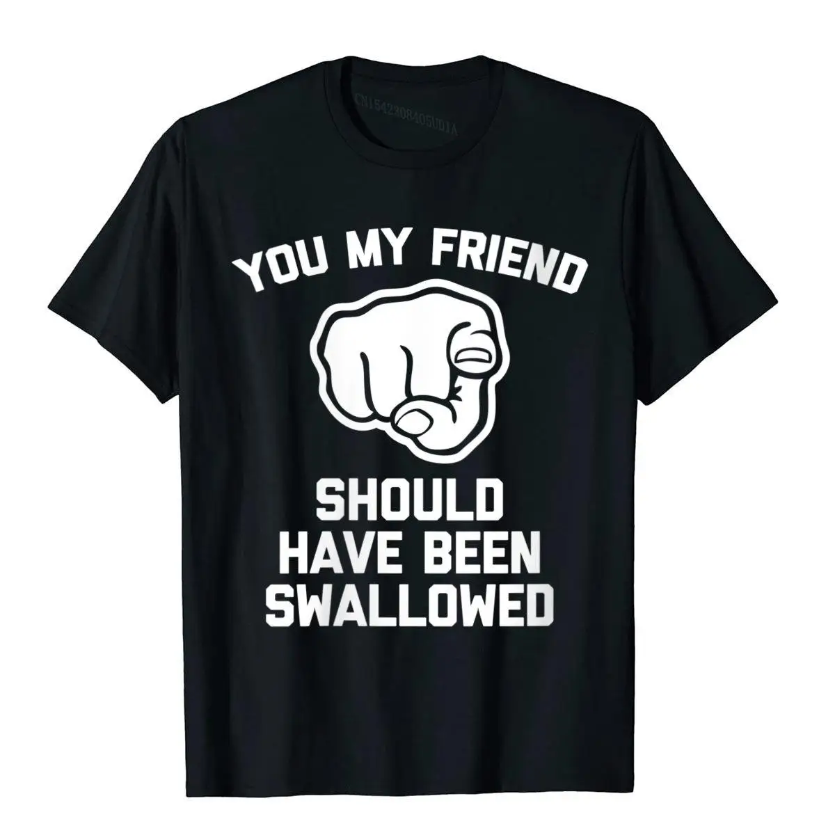 Womens You My Friend Should Have Been Swallowed - Funny Offensive V-Neck T-Shirt__B6153black