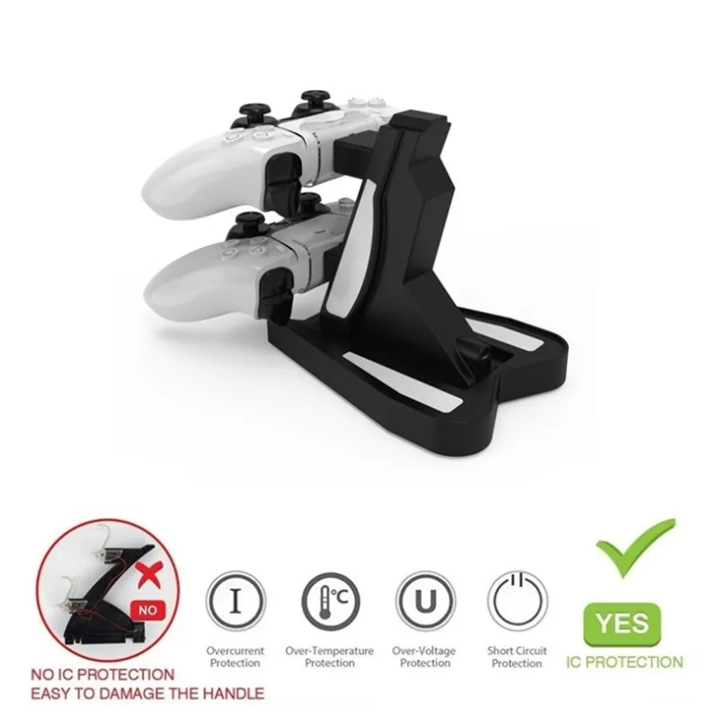 

Handle Controller USB Charger Dual Charging Dock Stand Station Cradle Holder for PS5 Gaming Console Gamepad Accessories