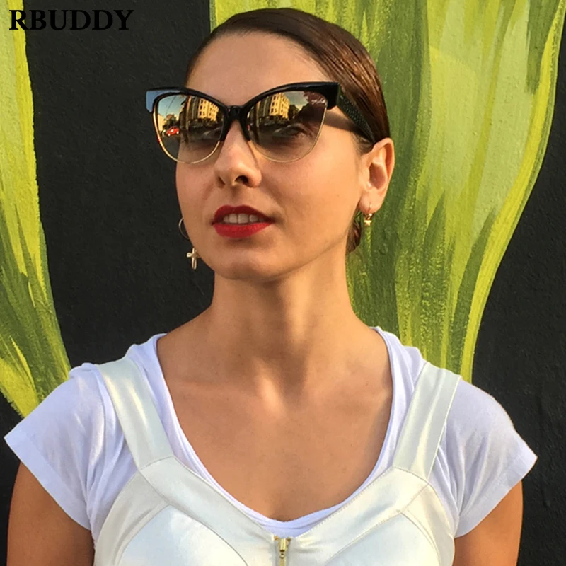

Cute Sexy Ladies Cat Eye Sunglasses Women Metal Frame 2019 Fashion Vintage Gradient Sun Glasses For Female UV400 Shades