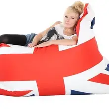 Юнион Джек бобы мешок Универсальный стул, английский флаг, Юнион Джек наружный бобовый мешок-большая подушка beanbag