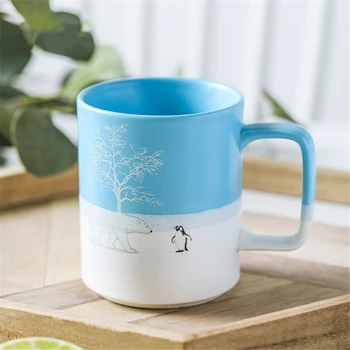 

Ceramic Mug Cup Creative Personality Couple Coffee Cup Milk Cup Arctic Series
