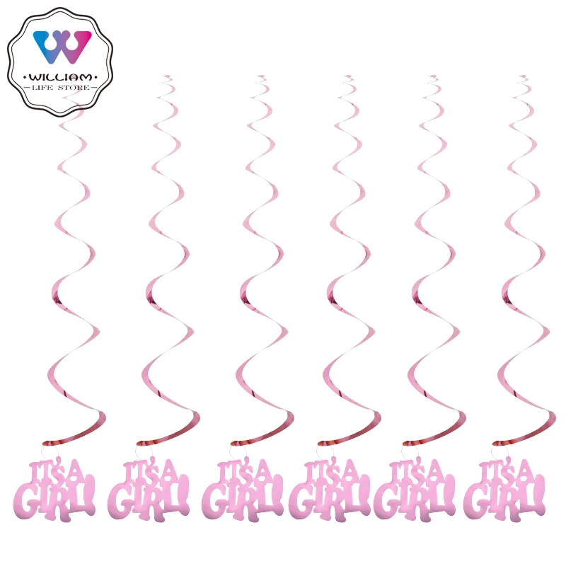 Детские украшения для душа его мальчик его девушка подвесные колпаки Декор завитки из фольги для пола показать фото фон для предродовой вечеринки