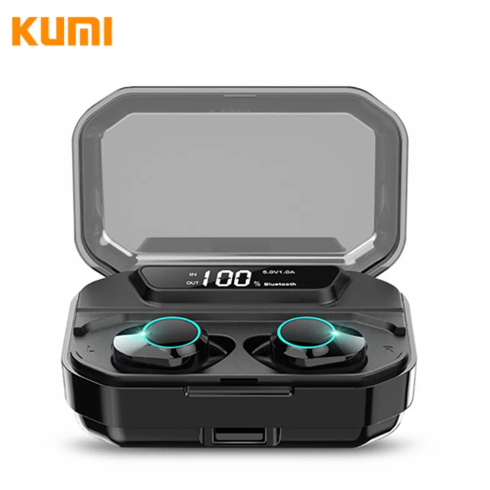 Comprar Auriculares Bluetooth Estéreo KUMI T3S 6D con pantalla Digital resistente al agua y reducción de ruido para Android iOS