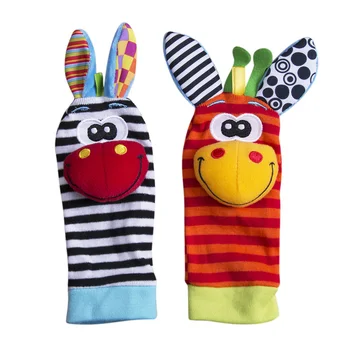 

1 Pair Baby Infant Soft Rattles Wrist Small Bell Handbell Socks Baby Rattles Foot Finders Socks Developmental