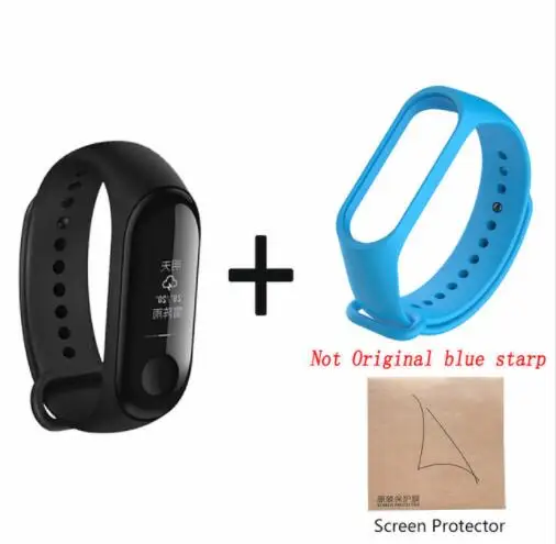 add blue starp film Xiaomi mi-браслет 3 Смарт-Браслет фитнес-браслет mi Band 3 большой сенсорный экран OLED частота сердечных сокращений Smartband - Цвет: add blue starp film