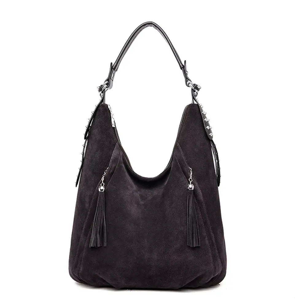 Новые замшевые сумки через плечо buckskin для женщин роскошные сумки женские сумки дизайнерские винтажные высококачественные сумки на плечо для женщин - Цвет: Coffee