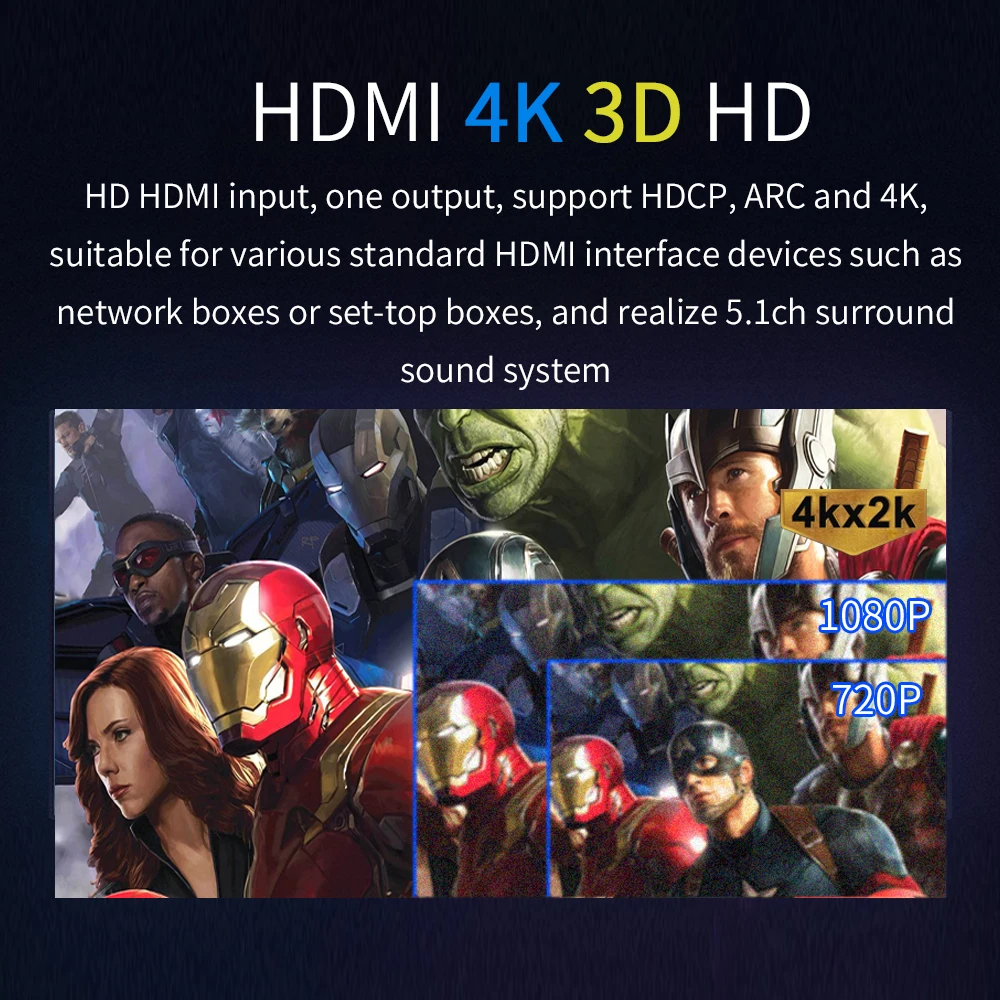 HD820B 5.1CH аудио преобразователь декодер Bluethooth 5 0 приемник DAC HDMI ARC SPDIF коаксиальный к