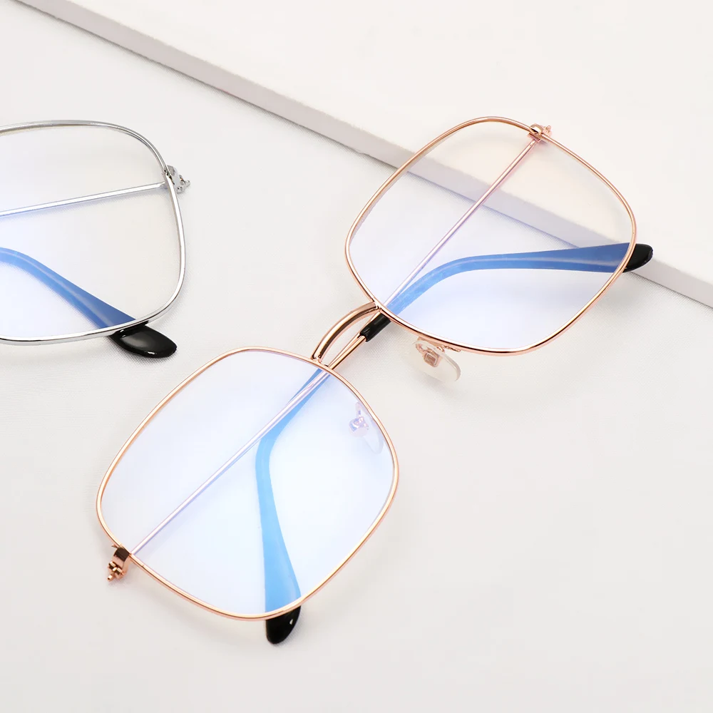 Oversized Metal Frame Eyewear Unisex Fashion Vintage Square/Round FrameAnti-UV Glasses Optical Spectacles Vision Care Eyeglasses blue light blockers