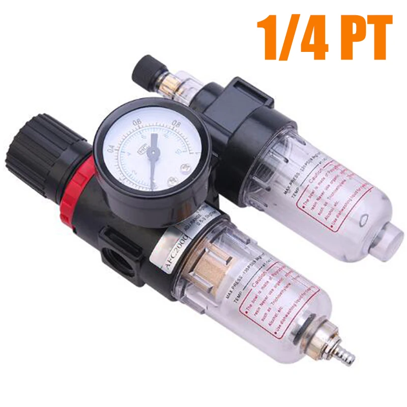 

Air Filter Regulator Water Pressure Compressor Separator Cleaner Dryer G1/4 AFR-2000 Pneumatic Gauge Reducing Valve Switches
