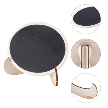 

10 Pcs Mini Wooden Blackboard Display Board Wooden Handicraft Articles Desktop Blackboard (Elliptical Style)