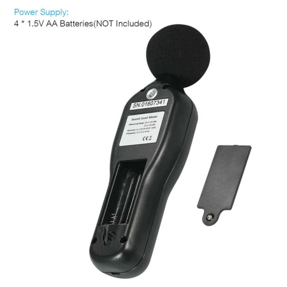 30-130dBA цифровой уровень звука измеритель давления DC адаптер USB кабель инструмент