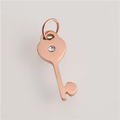 AC18257Rose gold Шарм Простой Золотой/Серебряный нержавеющая сталь сердце якорь тег для браслетов и ожерелья женщин мужчин для изготовления ювелирных украшений - Окраска металла: AC18257Rose gold