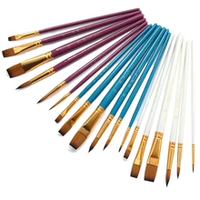 6 штук. Фиолетовый, белый, синий цвета три цвета дополнительно художественная кисть Набор нейлоновых волос акварельные акриловые кисти для живописи маслом