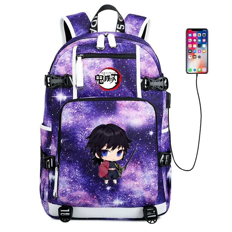 Рюкзак для ноутбука с usb портом Demon Slayer Ghost Blade Kamado школьная дорожная сумка