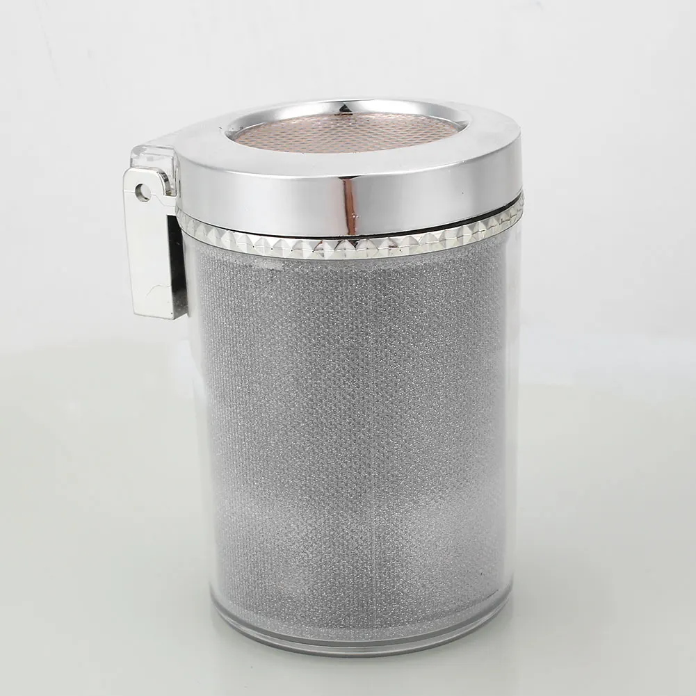 Smoke Ashtray Rainbow Light Accessories Gadget Car Office Decor Stainless Steel Glitter Automobile Home Gift Cigarette Ashtray