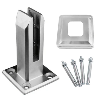 

Heavy Duty Stainless Steel Glass Pool Fence Clip Floor Glass Stand Fixed Fittings Clamp _WK