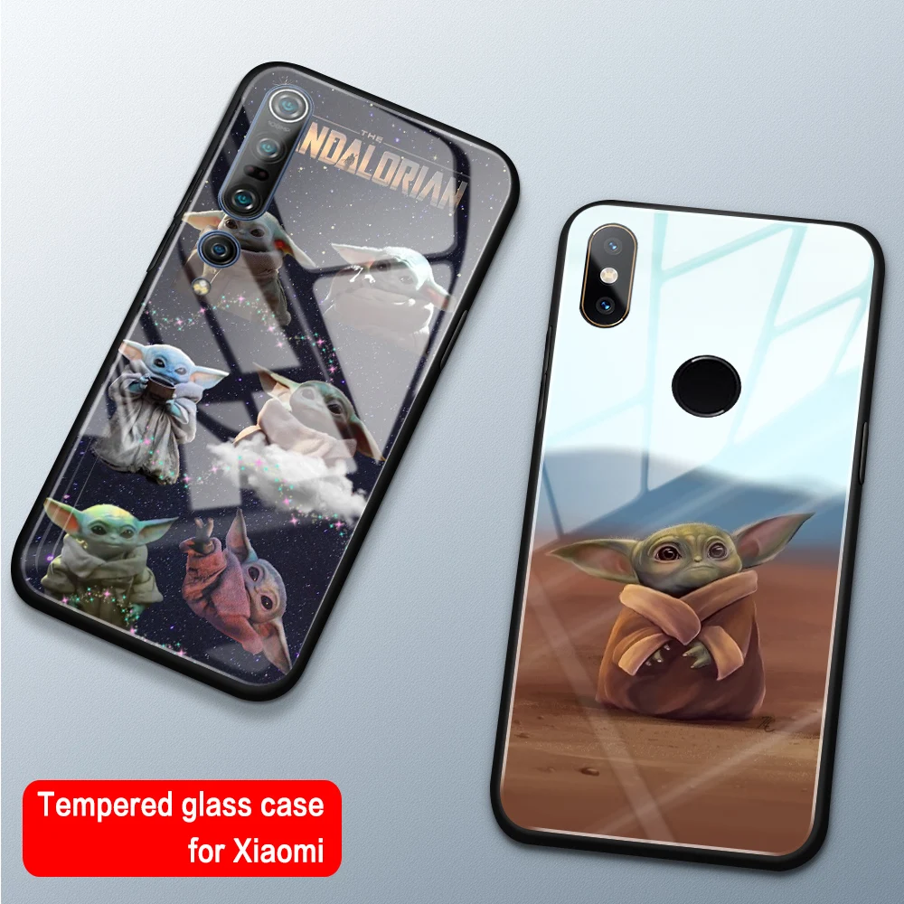 Стеклянный чехол с мандалорианским ребенком Йодой для Xiaomi Redmi Note 5 6 7 Mi 8 9 SE 10 CC9 pro
