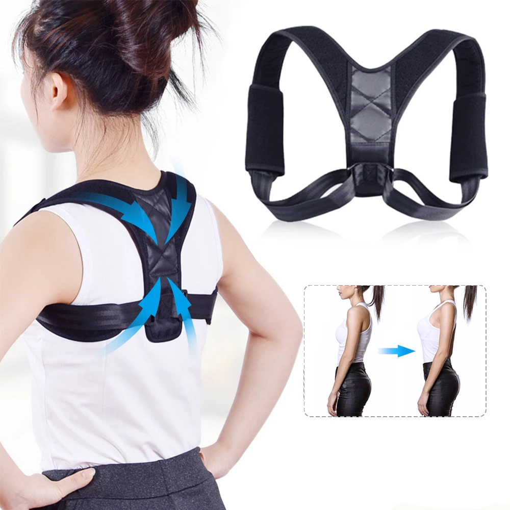 

Back Shoulder Lumbar Brace Support Belt Adjustable Back Posture Corrector Clavicle Spine Posture Correction Prevents Slouching