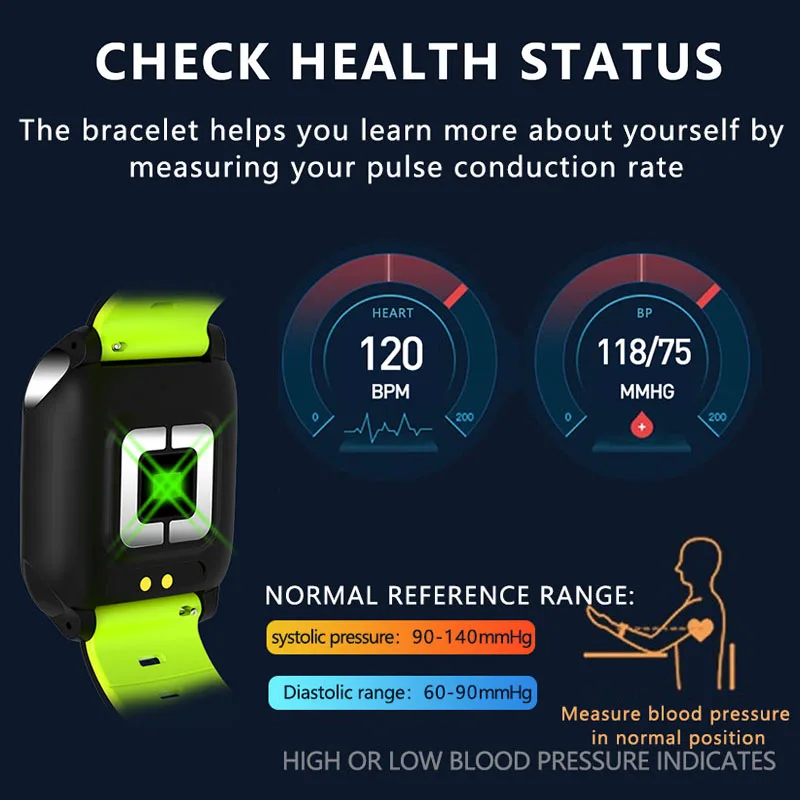Умный браслет здоровье браслет ЭКГ PPG мониторинг кровяного давления часы Смарт-Браслет Сна Фитнес-трекер умные часы для мужчин и женщин