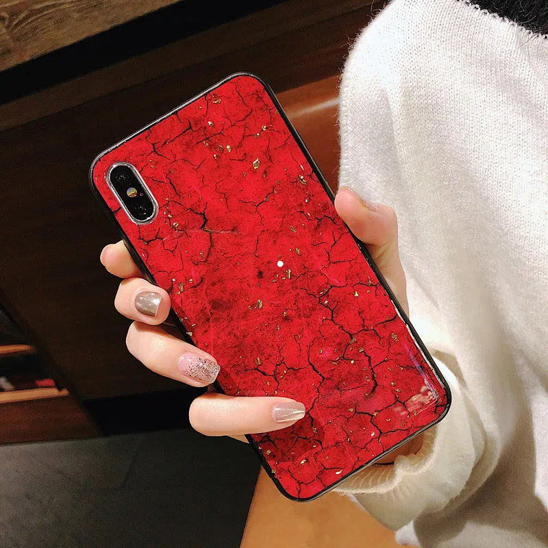 Блестящий чехол для samsung Galaxy A6S A8 плюс A9 A7 A750 A5 A520 A10 A20 A30 A40 A50 A60 A70 A20E A2 Core Алмазный чехол для iPhone X - Цвет: Red
