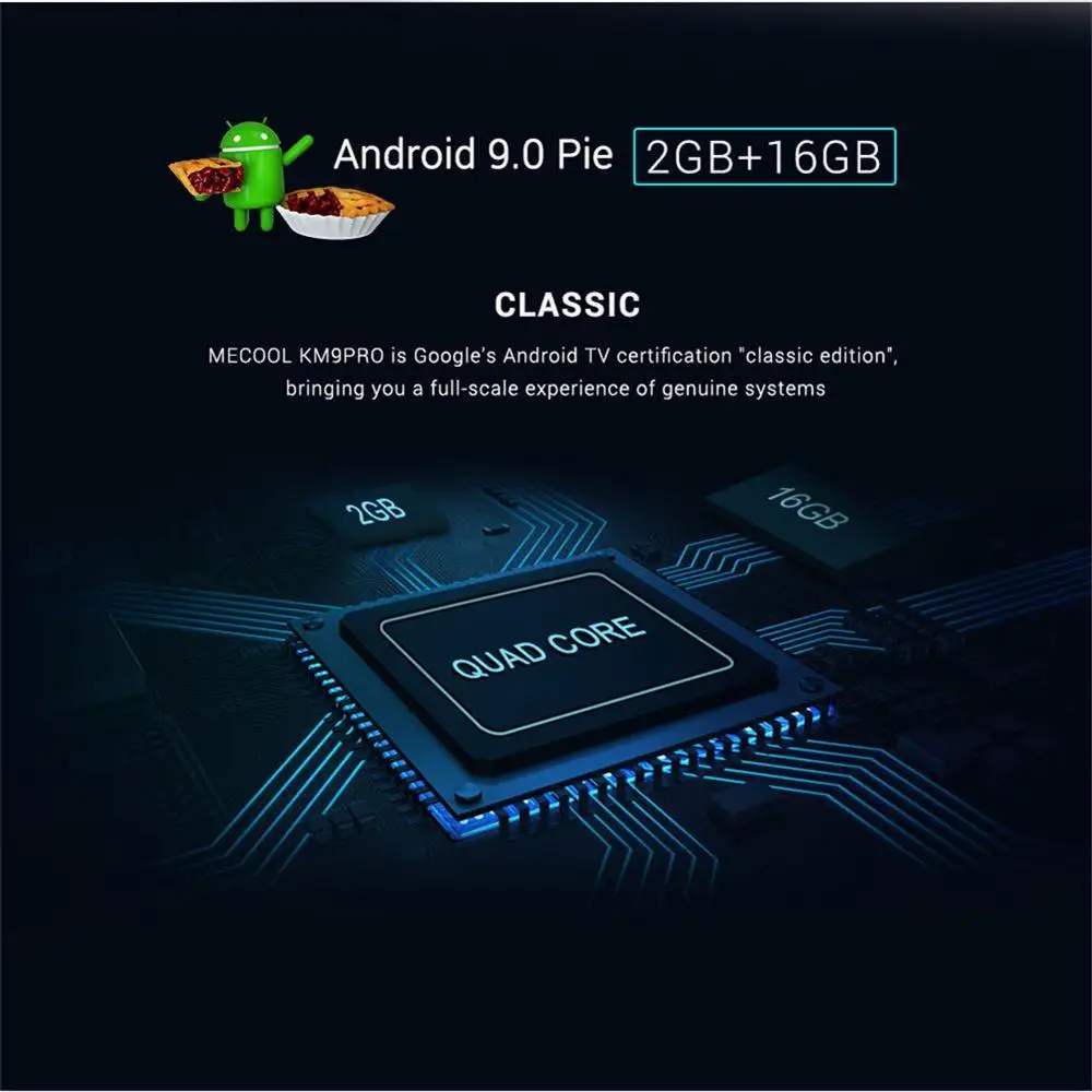 Mecool KM9 Pro Классический Android 10 0 WiFi ТВ приставка Amlogic S905X2 2G RAM 16G ROM 2 4G 4K Google Certified