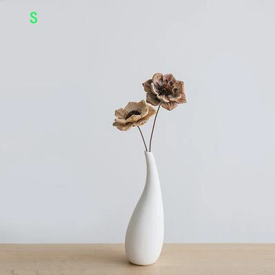 Nordic White Ceramic Vase Ornaments Flower Arrangement Dried Flower Home Livingroom Office Table Furnishings Decoration Crafts - Цвет: style10-S