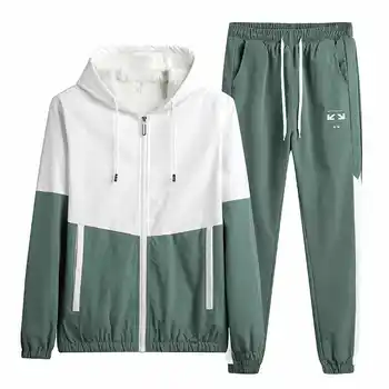 

New Arrival Fashion Large Jacket Pants Spring Autumn Men Hooded Loose Coat Set Casual Plus Size M L XL 2XL 3XL 4XL 5XL