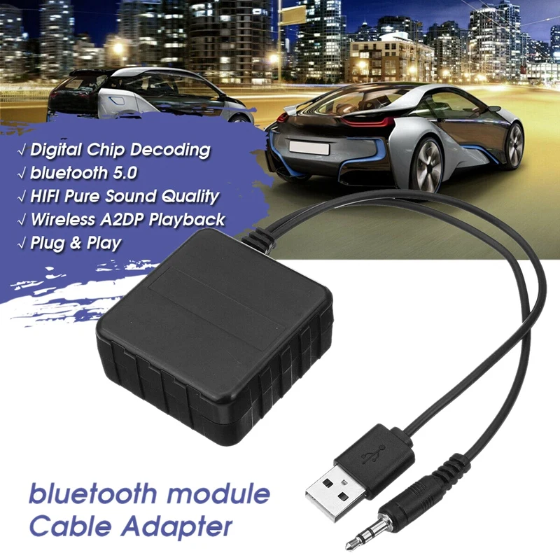 Автомобильный беспроводной bluetooth-модуль адаптер Универсальный USB 3,5 мм Aux аудио плеер кабель