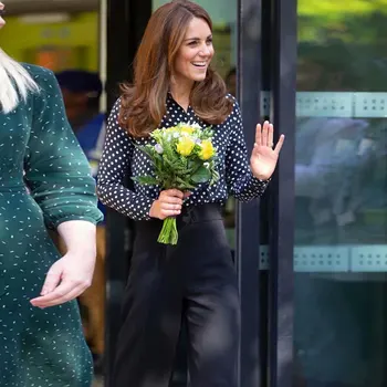 

A Generation of Women That the Duke and Duchess of Cambridge Same Black Polka Dot Shirt + High-Waisted Two-Piece Suit