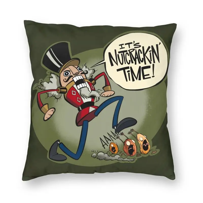

Nutcracker Nutcrackin Time Square Pillow Cover Home Decor Xmas Christmas Presents Cushions Throw Pillow for Sofa Printing