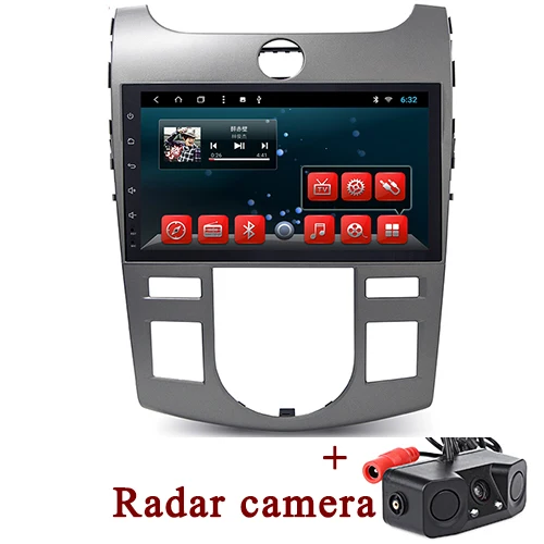 YAZH 2 Din Android 9,0 Автомагнитола для KIA Forte/Cerato/Koup/Shuma 2009 2010 2011 2012 с 9," ips дисплеем радио/1024*600 - Цвет: with Radar camera