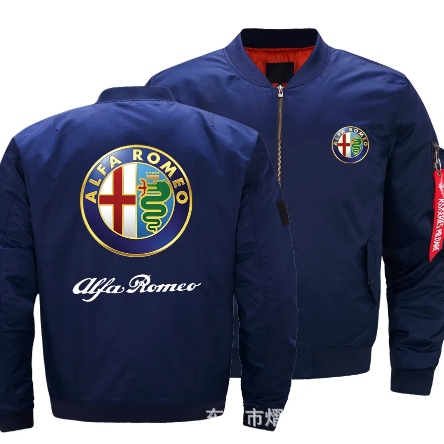 

Flight Flying Jacket Alfa Romeo Bomber Winter thicken Warm Zipper Men Jackets Anime Men's Casual Coat