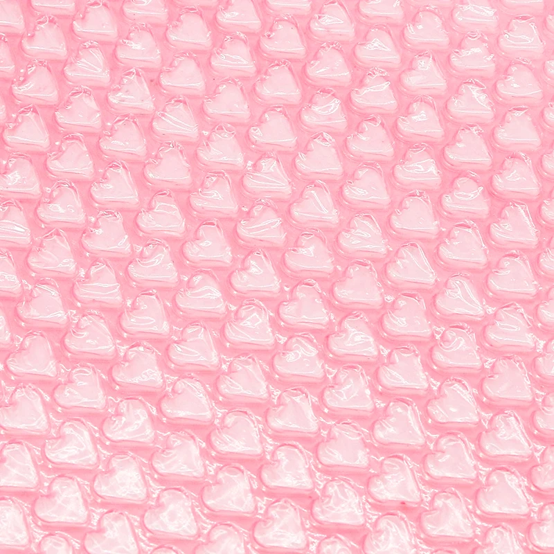 Light Pink Heart Bubble Wrap Sheet