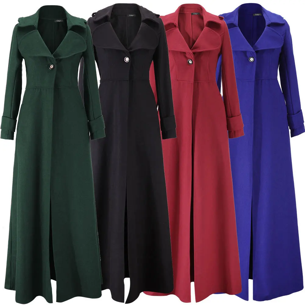 Зимнее женское пальто с маятниковым швом для швабры в пол, шерстяное пальто, ветровка, пальто большого размера, длинный Тренч, верхняя одежда