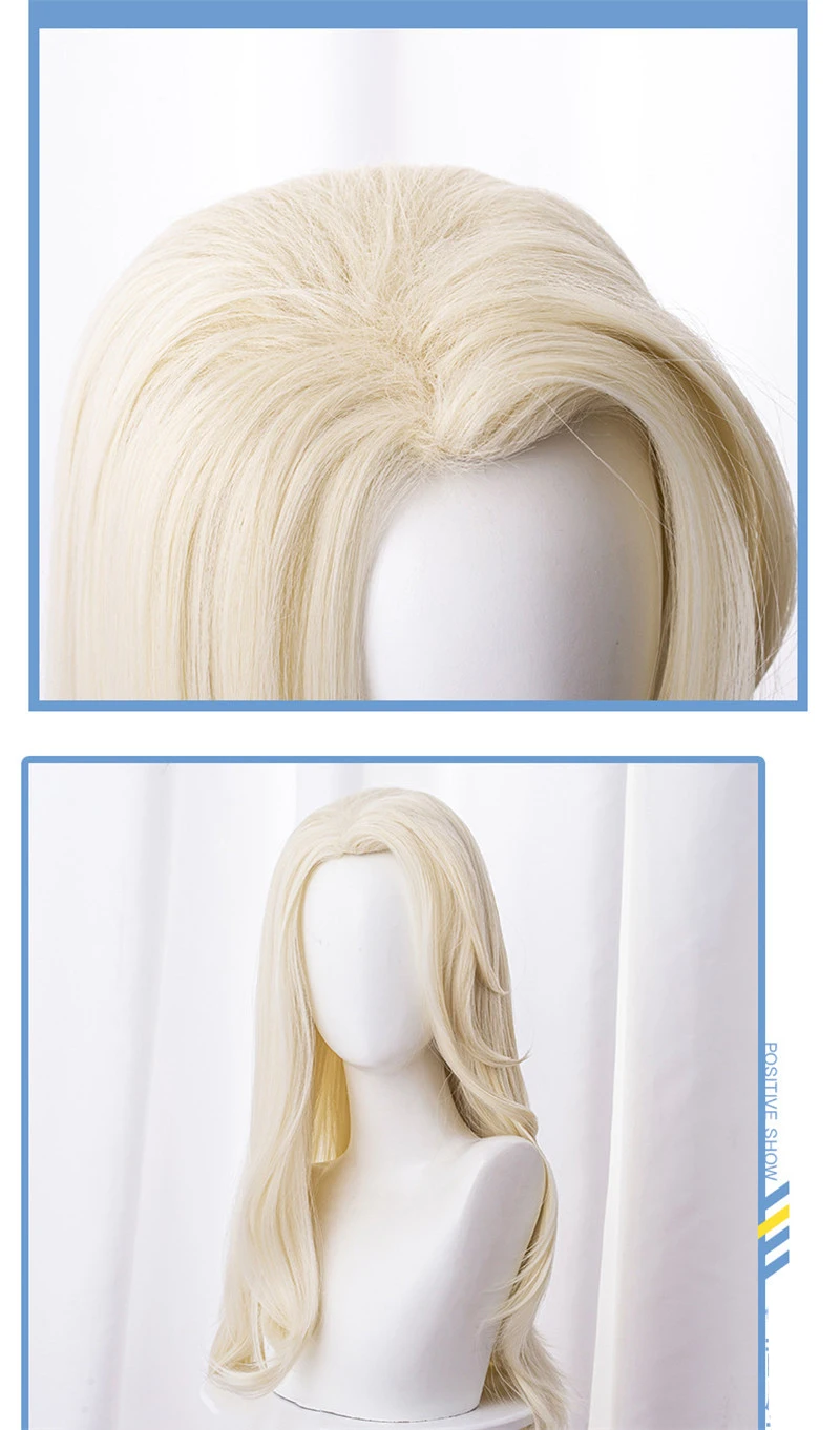 Ktip Up аниме фильм Принцесса Эльза Косплей парики длинный светильник желтый распределить волосы Хэллоуин одежда представление парик