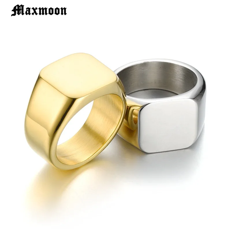 Maxmoon 316L кольца из нержавеющей стали гладкие Простые Свадебные Кольца для женщин мужской подарок высокое качество кольцо ювелирные изделия для помолвки