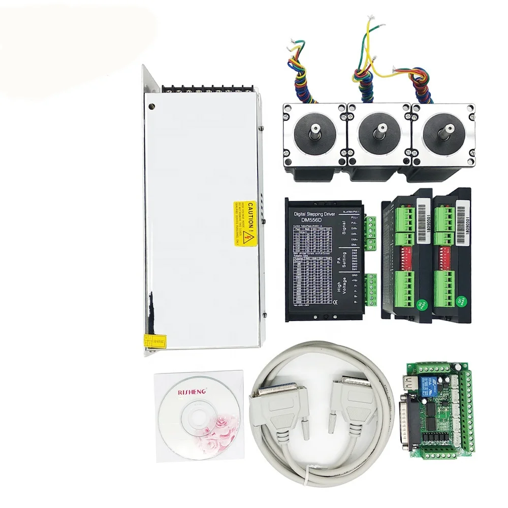 

high speed big torque nema 23 stepper motor and driver 3axis cnc kit