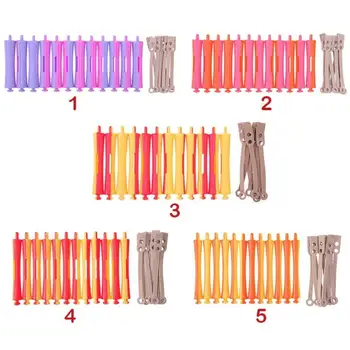 

12Pcs/Set Professional Perm Rod DIY Salon Hair Roller Rubber Band Hair Clip Curling Curler Hairdressing Maker Styling Hair Tool