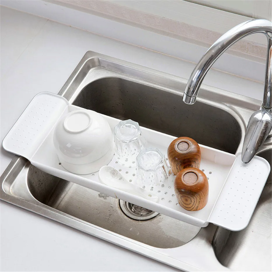 Bathtub Storage Rack Bath Tray Shelf Bathroom Tools Makeup Organizer Shower Tub Plastic Kitchen Sink Drain Holder2