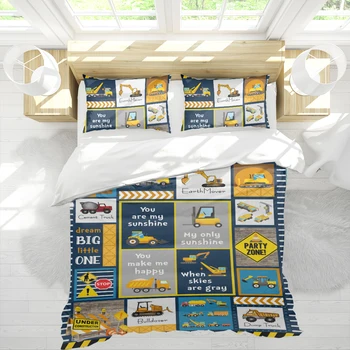 

Heavy Equipment Boy, I Love You 3D Printed 3pcs Bedding Set Duvet Cover Bed Cover Set Bedspreads Home Textiles Bedclothes