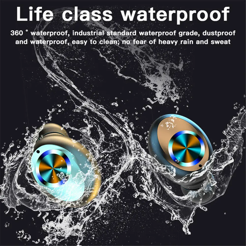 LOVEBAY TWS Wireless 5 0 Bluetooth Earphone 3 LED Power Display 9D Stereo HIFI Sound 2000mAh charging Waterproof With Microphone