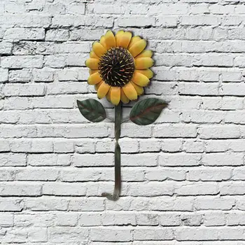 

Retro Iron Sunflower Decorative Hook Wall Hanging Key Umbrella Hat Hanging Flower Hook Kitchen Bathroom Door Towel Storage Rack