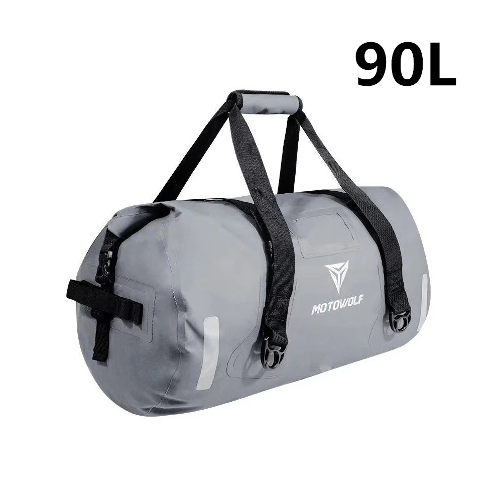 40L 66L 80L 90L Motorcycle Bag Car Waterproof Storage Pack Outdoor Travel Large Capacity Bags 2019New Shoulder Bag Saddle bag - Название цвета: 90L Grey