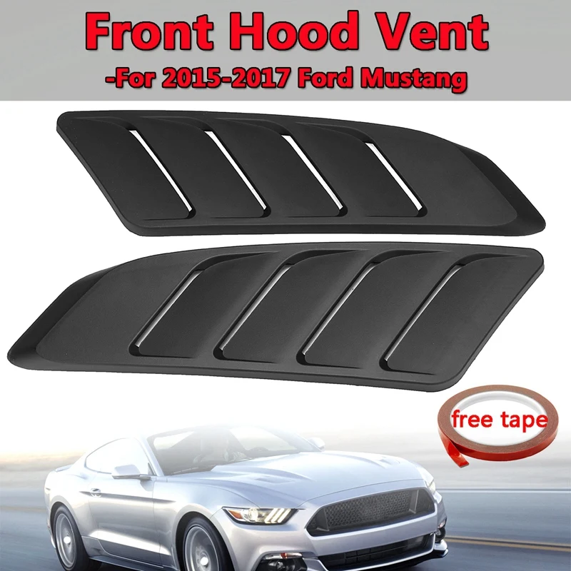 

2Pcs Front Hood Vent Fit for Ford Mustang 2015-2017 Panel Trim Universal Car Air Intake Scoop Bonnet Hood Vent