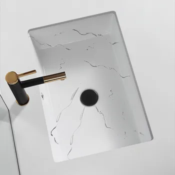 

Under Counter Sinks Washing Hand Basin Rectangle Basin Ceramic Wash Basin Bathroom Lavamanos White Toilet Basin with Drainer