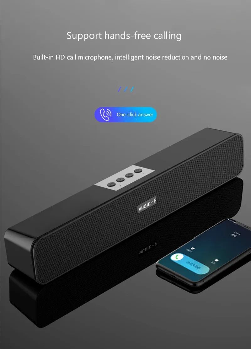10 Вт Bluetooth Саундбар беспроводная звуковая панель объемный стерео сабвуфер домашний кинотеатр звук поддержка ПК ТВ мобильный телефон U диск TF карта