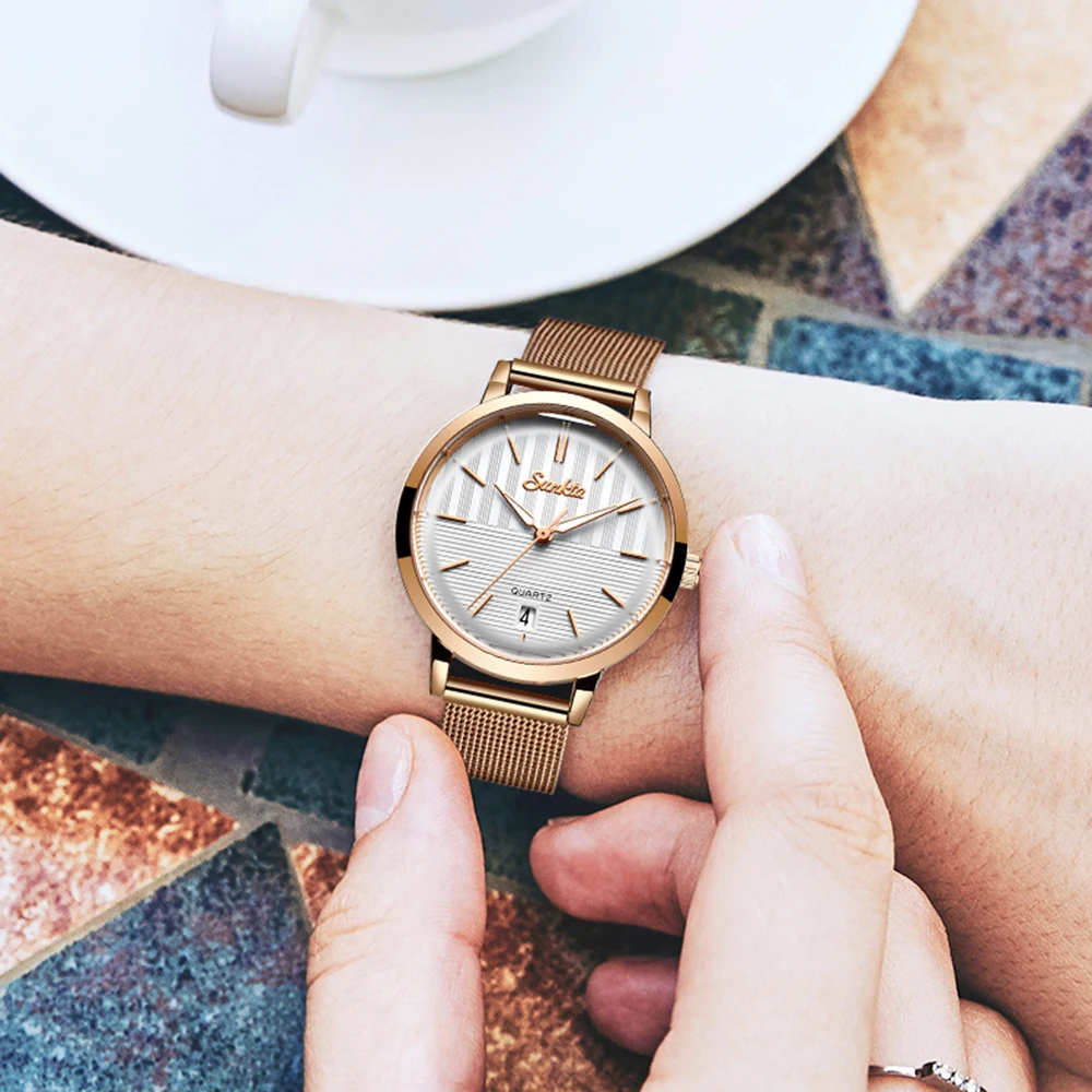 New SUNKTA Womens Watch Top Brand Luxury Casual Fashion Watch Lady Calendar Waterproof Clock Quartz Watch Women Relogio Feminino