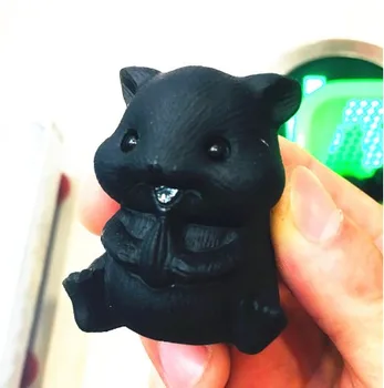 

Natural obsidian rat hand-carved crystal polishing stone healing stone DIY home decoration