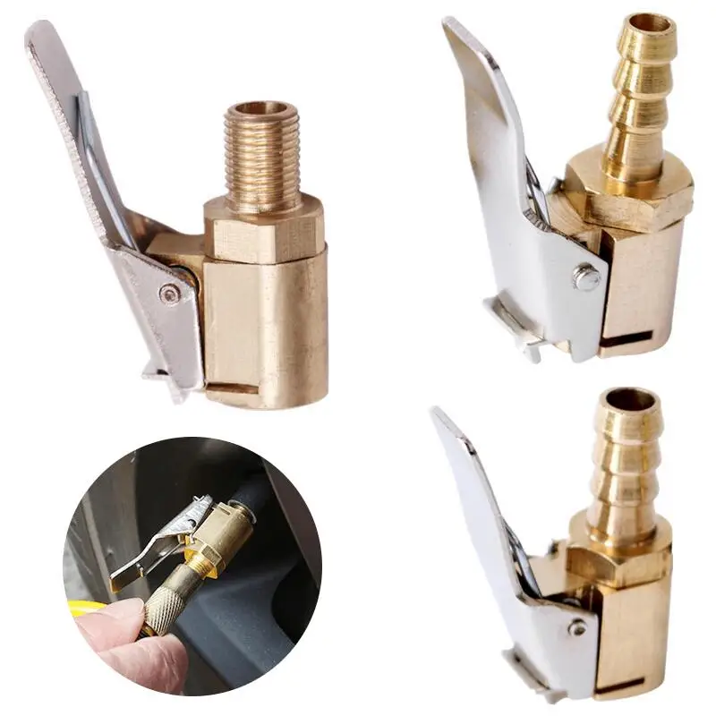 1 Pcs Car Auto Brass 6mm 8mm Tyre Wheel Tire Air Chuck Inflator Pump Valve Clip Clamp Connector Adapter Car-styling | Автомобили и