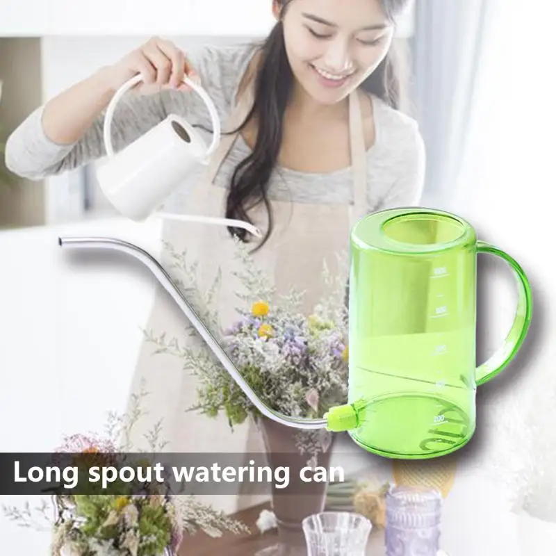 Long Mouth Garden Planting Sprinkler Pot Plastic Stainless Steel Watering Container Green Plants Flowers Gardening Tools | Дом и сад